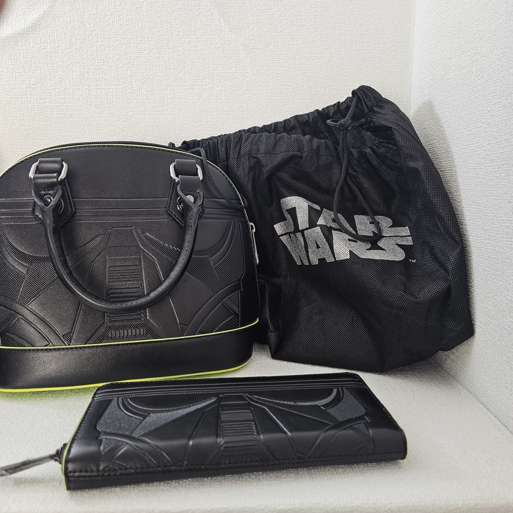 National Star Wars Day Loungefly Deathtrooper Satchel Purse And Wallet Set NWOT - Picture 2 of 16